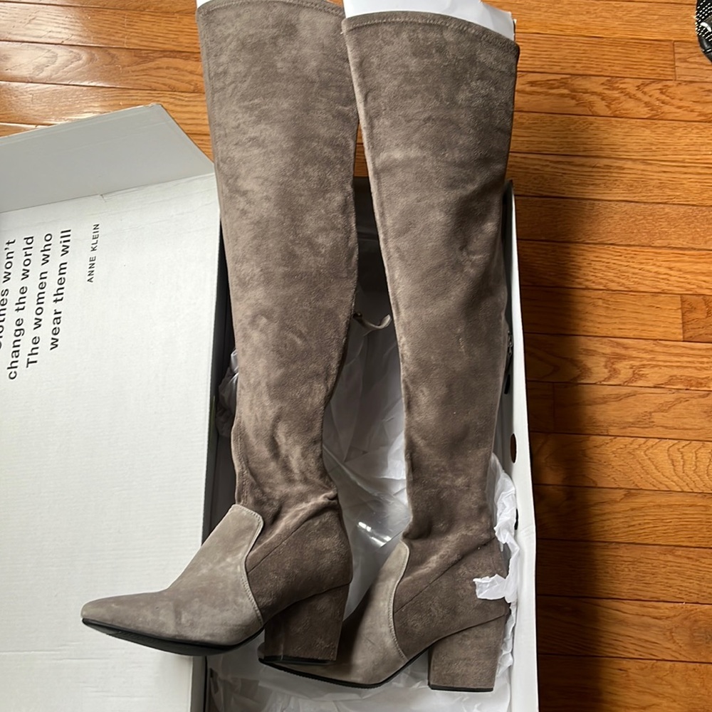 Anne Klein thigh high suede boots